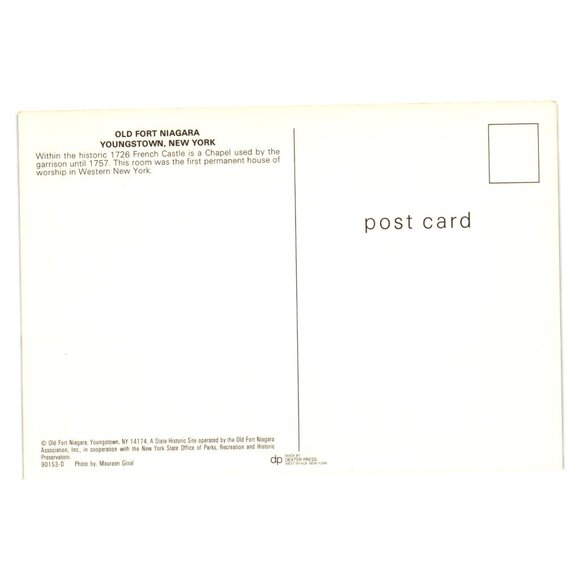 Old Fort Niagara Chapel Postcard Historic Site Western New York Architecture - Picture 2 of 2